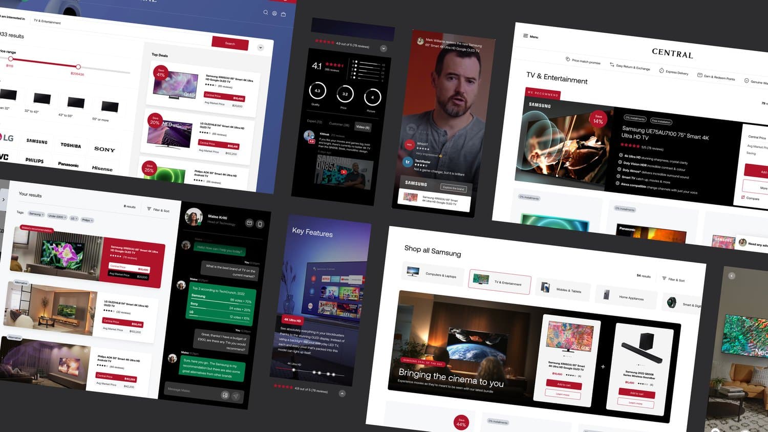Central and Tops eCommerce concepts